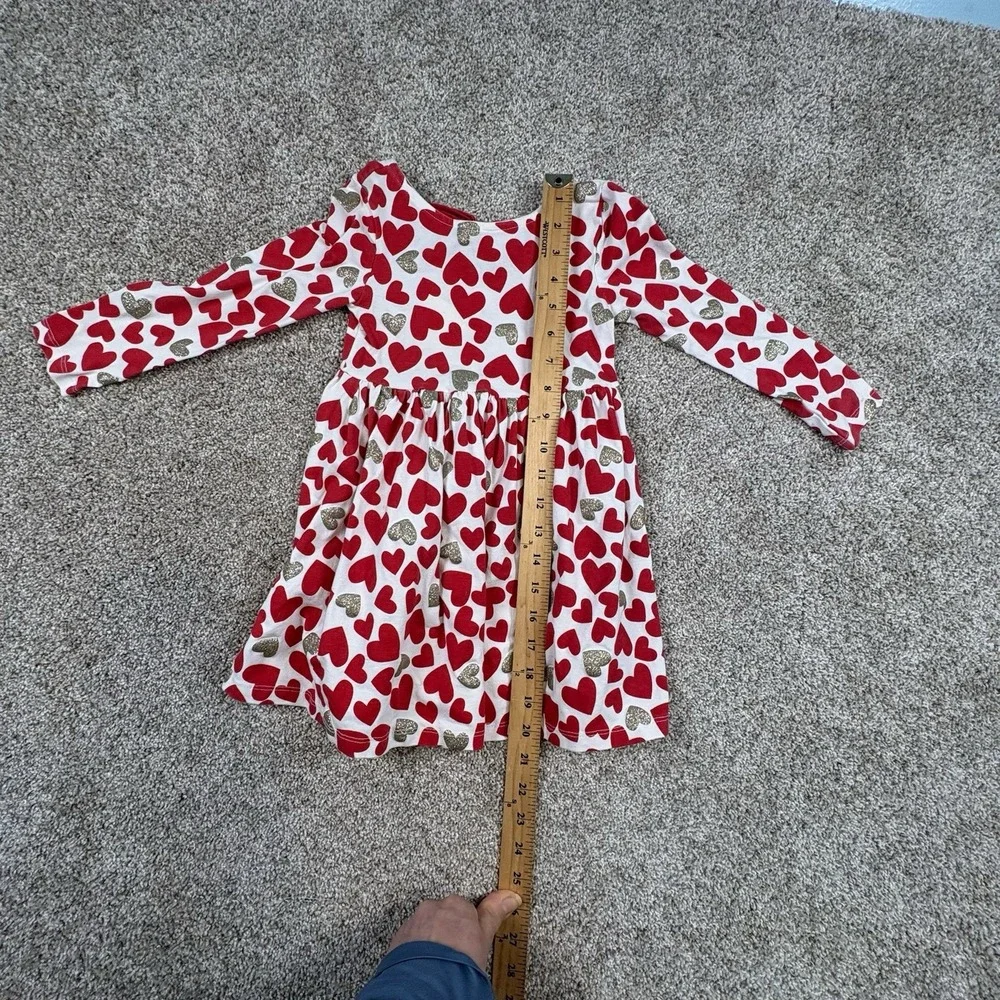 Tommy Bahama Dress Girls 3T‎ Heart Red Glitter Bow Ruffle Valentine Whimsical